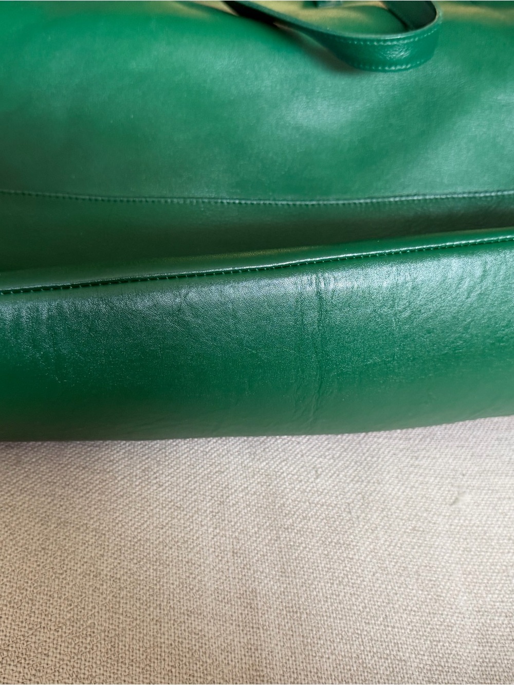La Mer Green Leather Tote Bag - Picture 7 of 7